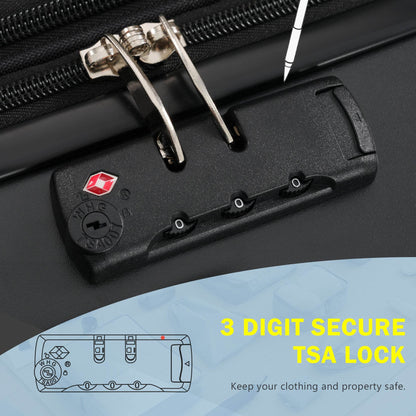 MLNshops Travel Set: carry on suitcase with charging port