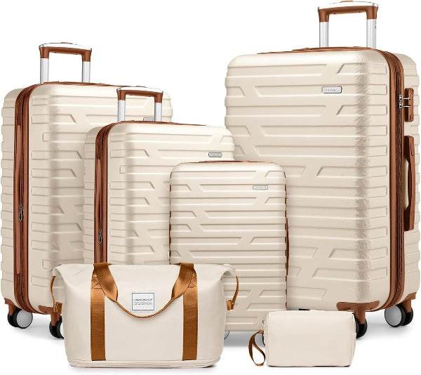 MLNshops 6 Piece Luggage Set with Duffel Bags - Durable Travel Suitcases Default