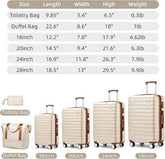 MLNshops 6 Piece Luggage Set with Duffel Bags - Durable Travel Suitcases
