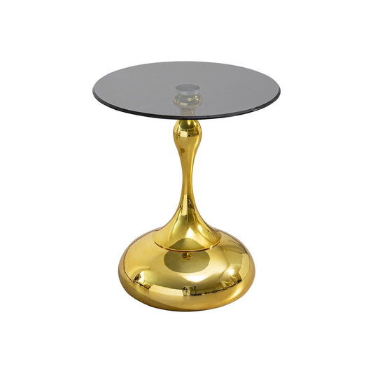 MLNshops Luxury Glass Side Table for Home - Round Gold Base Default
