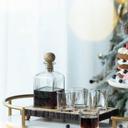 MLNshops Alaine Mango Wood Bar Set with Glasses