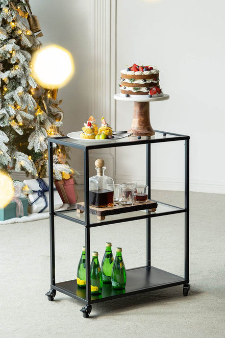 MLNshops Alaine Mango Wood Bar Set with Glasses