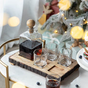 MLNshops Alaine Mango Wood Bar Set with Glasses