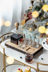 MLNshops Alaine Mango Wood Bar Set with Glasses