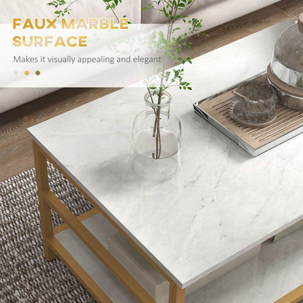 MLNshops Marble Gold Sofa Accent Tables for Stylish Living