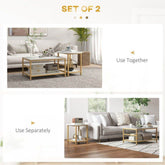 MLNshops Marble Gold Sofa Accent Tables for Stylish Living