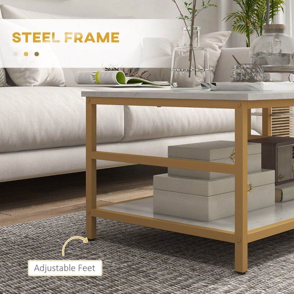 MLNshops Marble Gold Sofa Accent Tables for Stylish Living