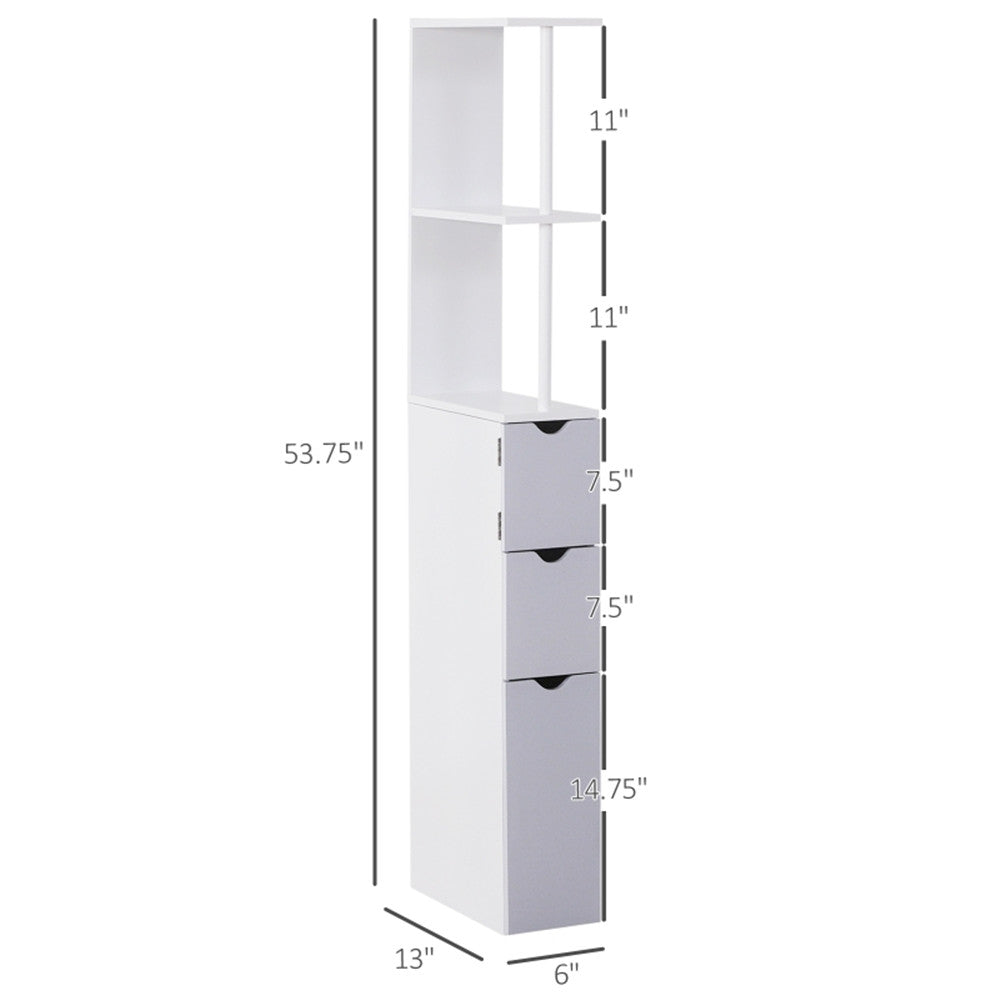 MDF Bathroom Storage Cabinet White MLNshops]