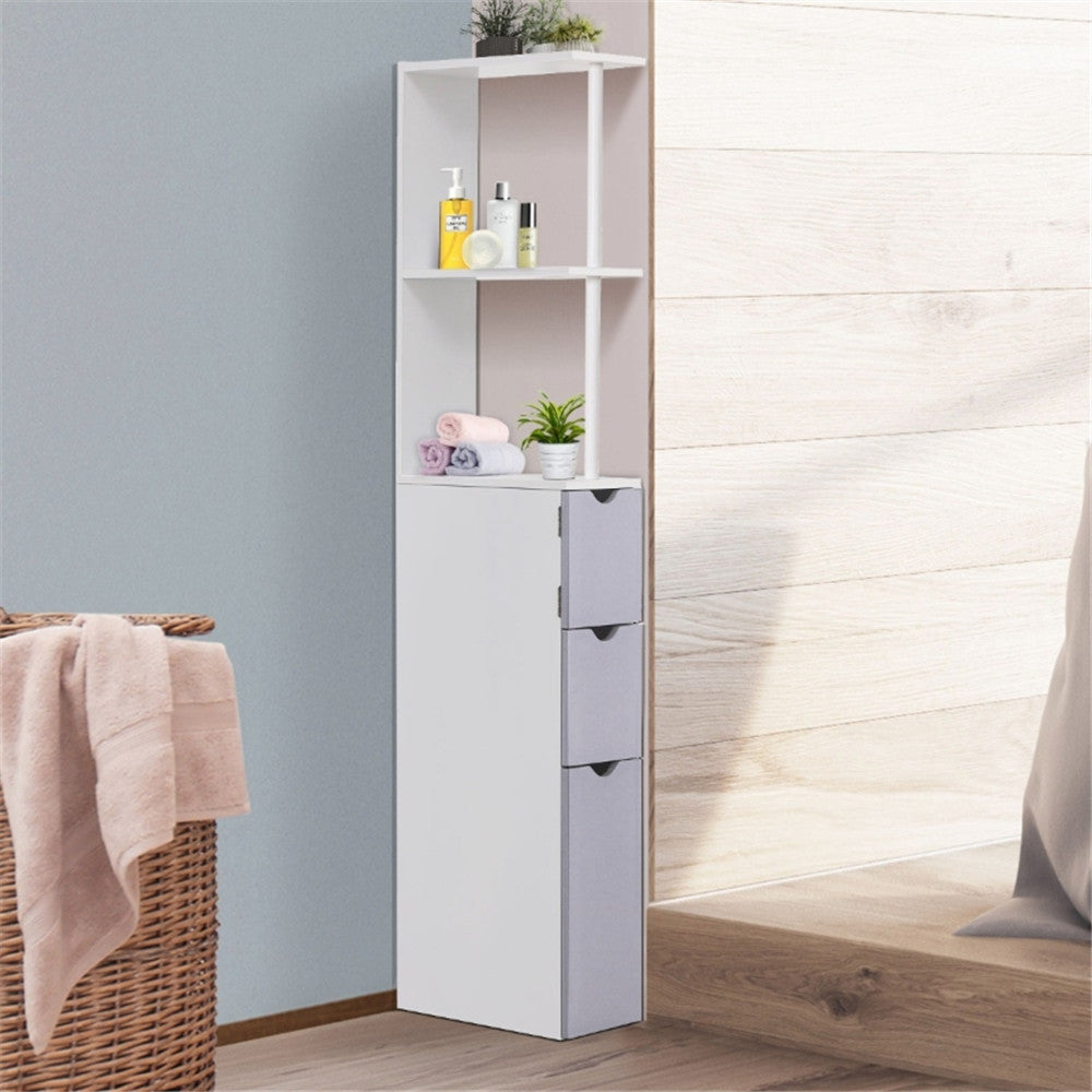 MDF Bathroom Storage Cabinet White MLNshops]