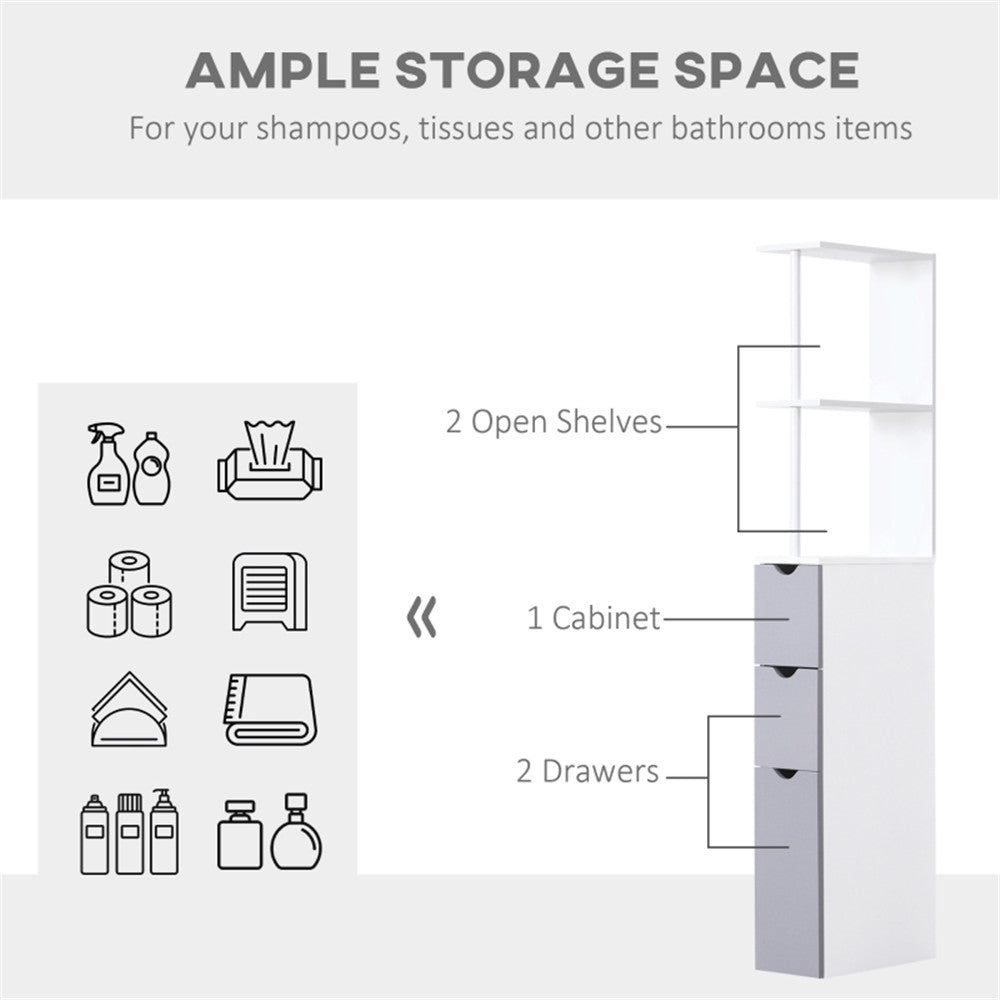 MDF Bathroom Storage Cabinet White MLNshops]