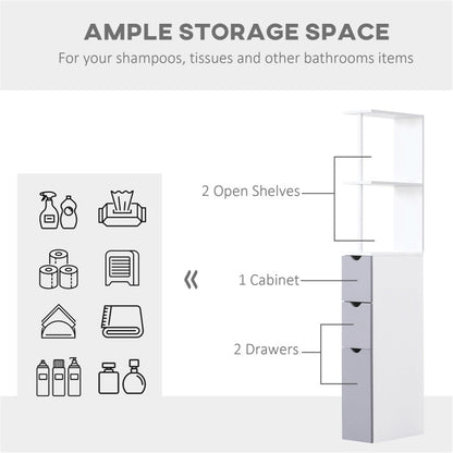 MDF Bathroom Storage Cabinet White MLNshops]