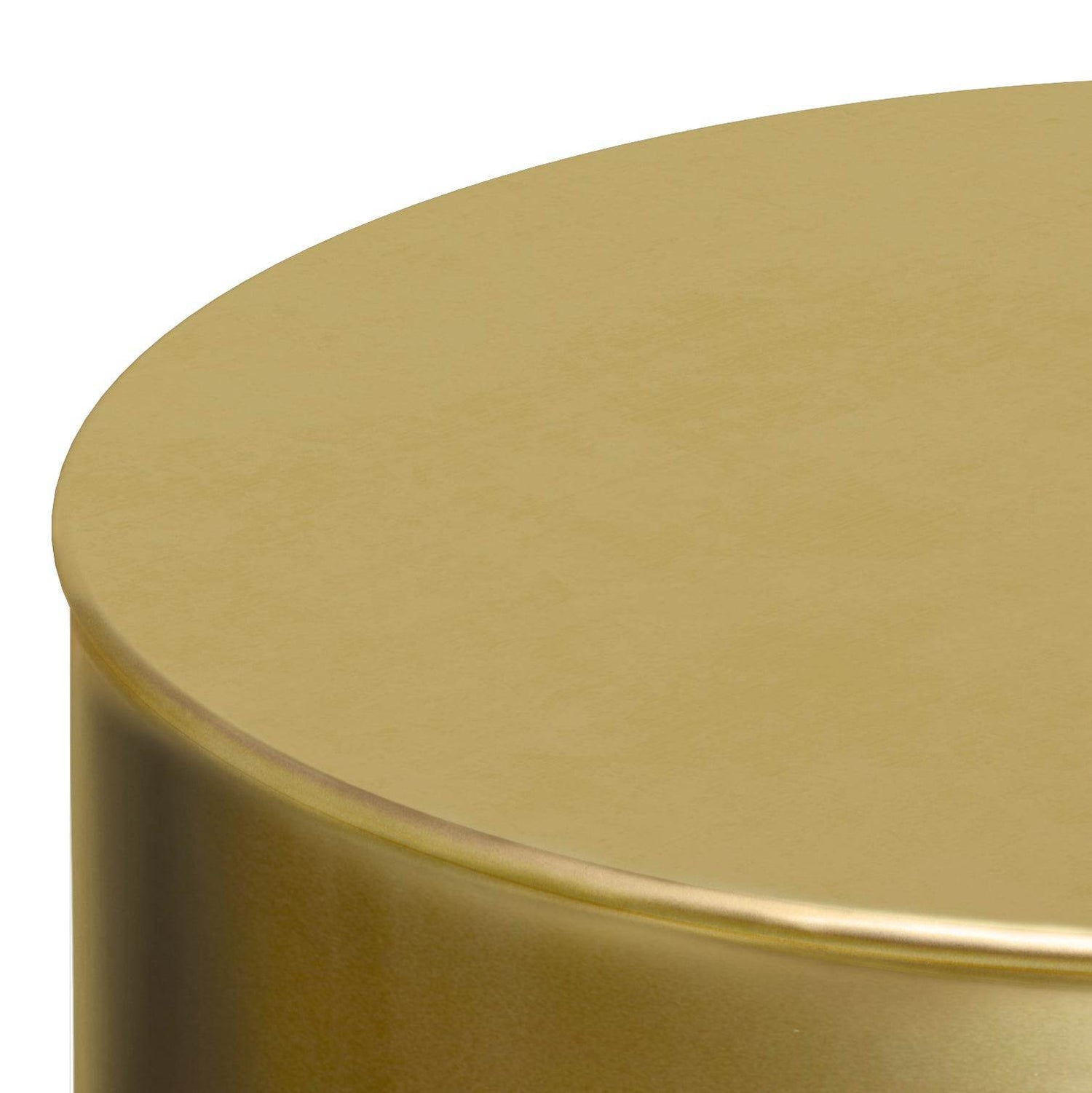 MLNshops Metal Cylinder Accent Table - Modern Gold Finish