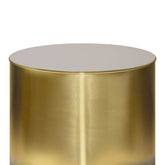 MLNshops Metal Cylinder Accent Table - Modern Gold Finish