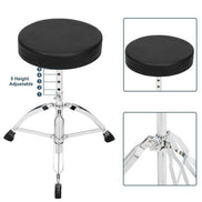 mlnshops 5-piece black drum kit with cymbals - Bass Drum