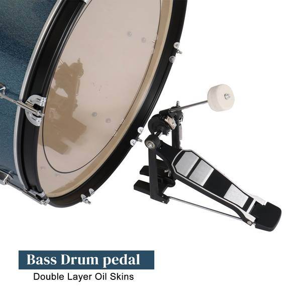 mlnshops 5-piece black drum kit with cymbals - Bass Drum