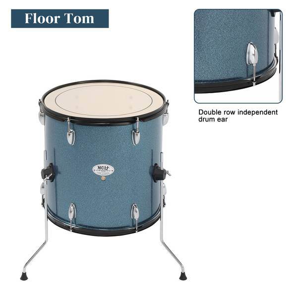 mlnshops 5-piece black drum kit with cymbals - Bass Drum