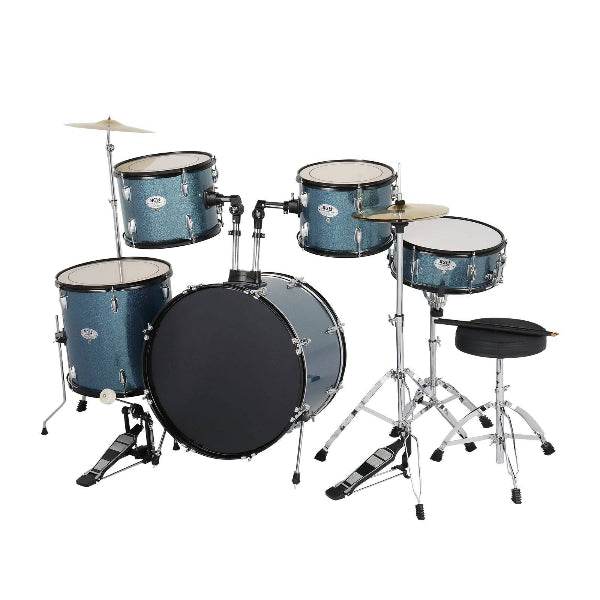 mlnshops 5-piece black drum kit with cymbals - Bass Drum Default Title