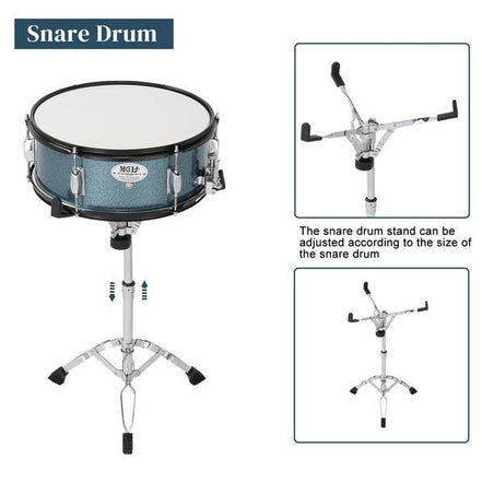 mlnshops 5-piece black drum kit with cymbals - Bass Drum