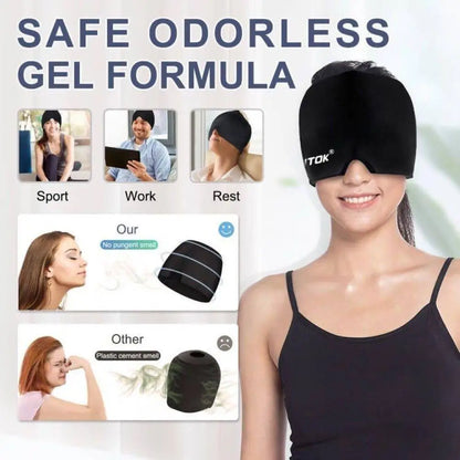 Migraine Headache Relief Cap, Gel lce Head Wrap for Tension and Stress Relief MLNshops]