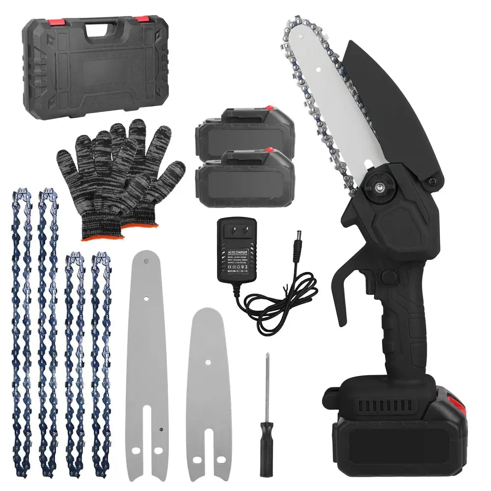 Mini 4In&6In Two Sizes Chainsaws Super Handheld Rechargeable Chain Saw With mini chain saw is an excellent tool Small Electric Chainsaws MLNshops]