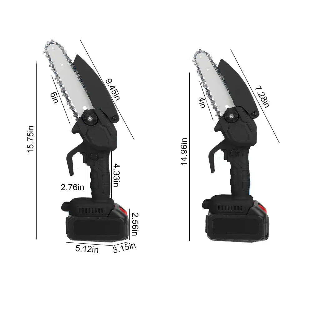 Mini 4In&6In Two Sizes Chainsaws Super Handheld Rechargeable Chain Saw With mini chain saw is an excellent tool Small Electric Chainsaws MLNshops]