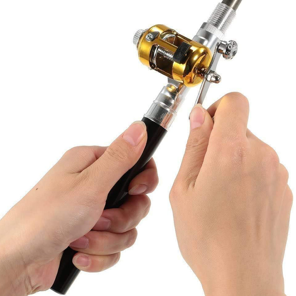 Mini Portable Pocket Pen Telescopic Fishing Rod Kit MLNshops]