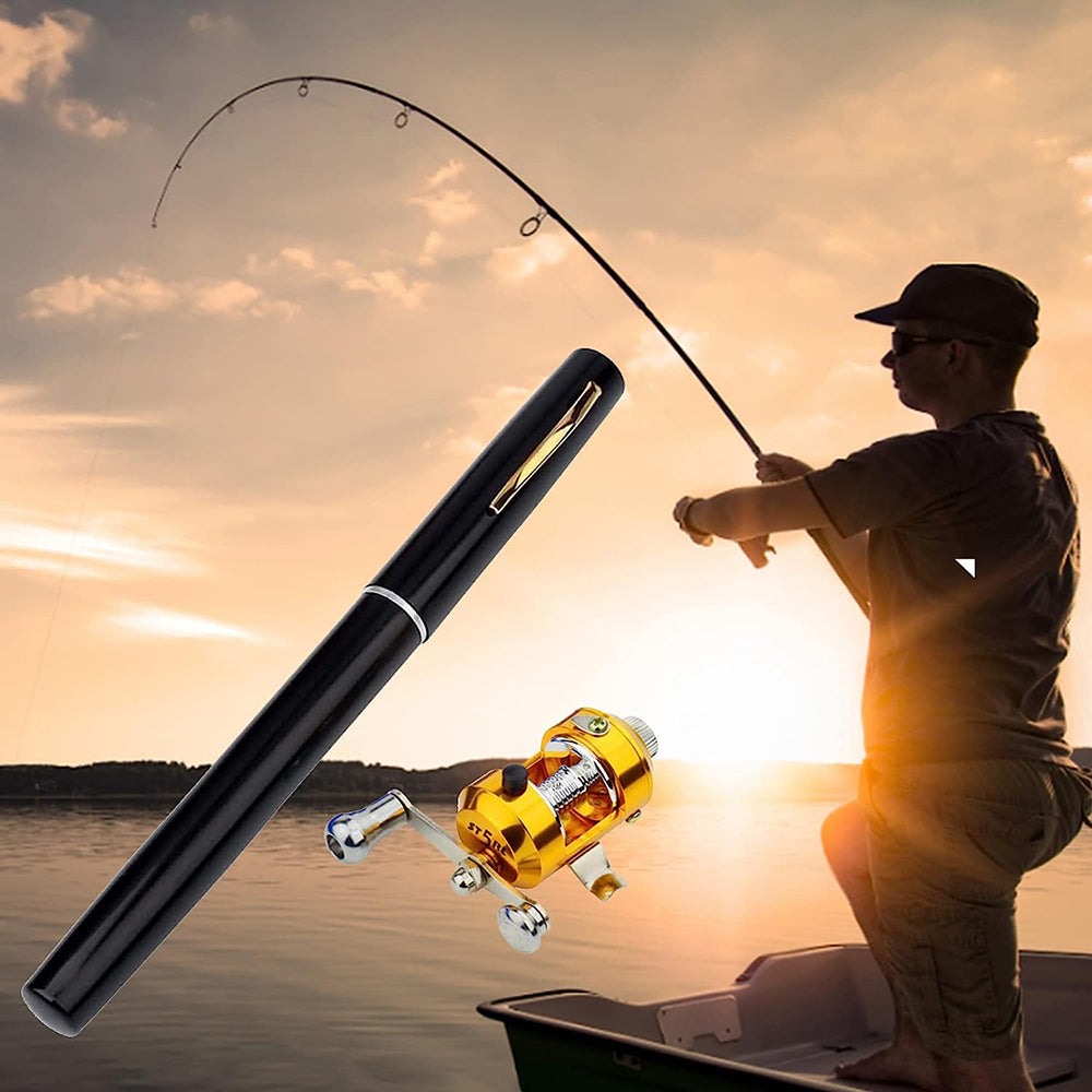 Mini Portable Pocket Pen Telescopic Fishing Rod Kit MLNshops]