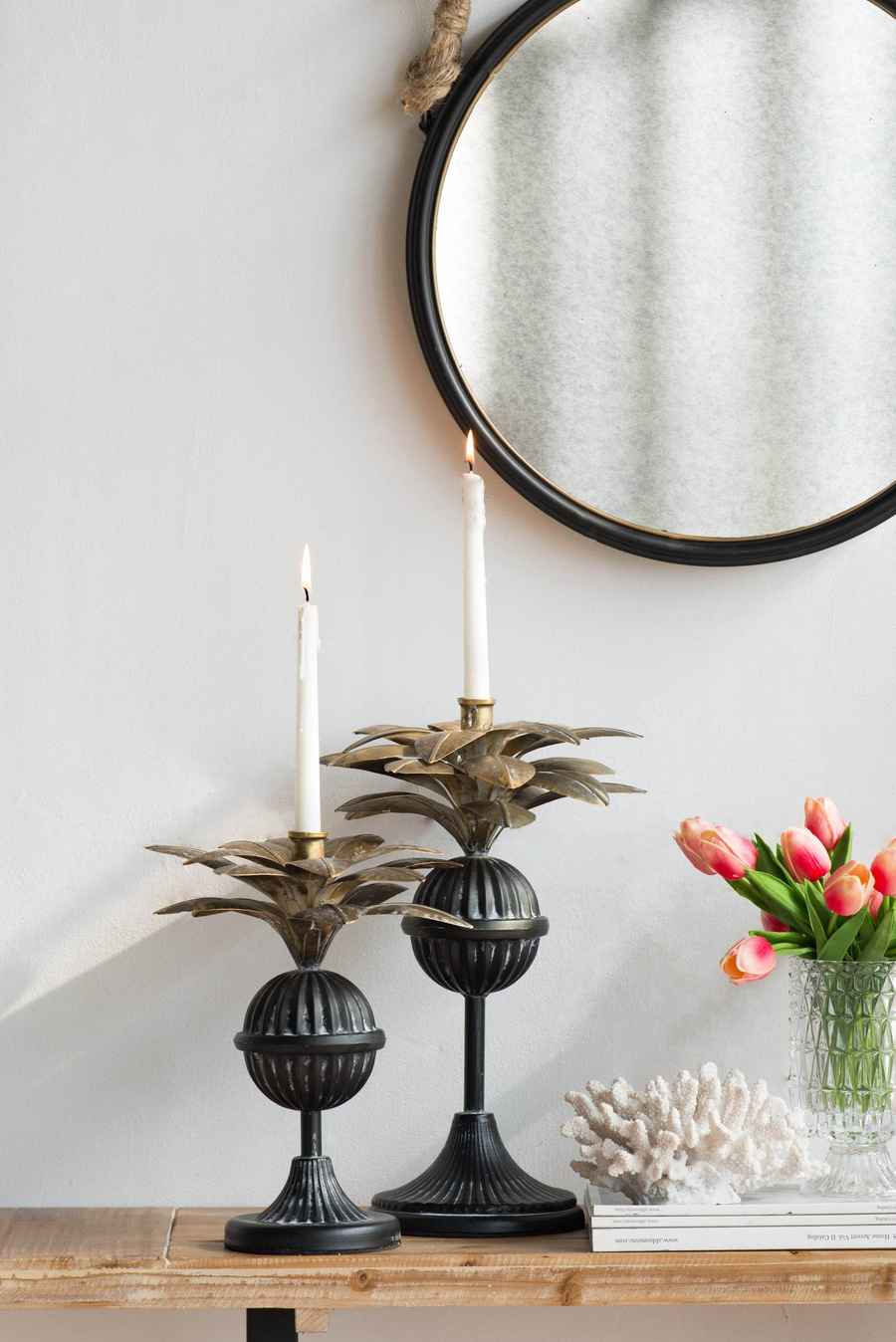 MLNshops Circle Mirror with Rope Strap for Bathroom