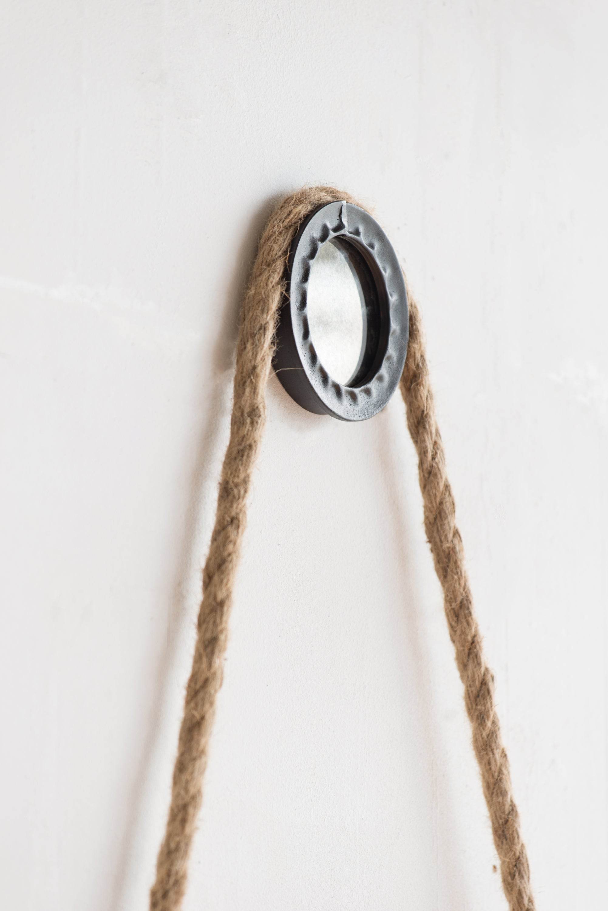 MLNshops Circle Mirror with Rope Strap for Bathroom
