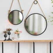 MLNshops Circle Mirror with Rope Strap for Bathroom