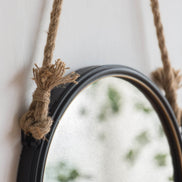 MLNshops Circle Mirror with Rope Strap for Bathroom