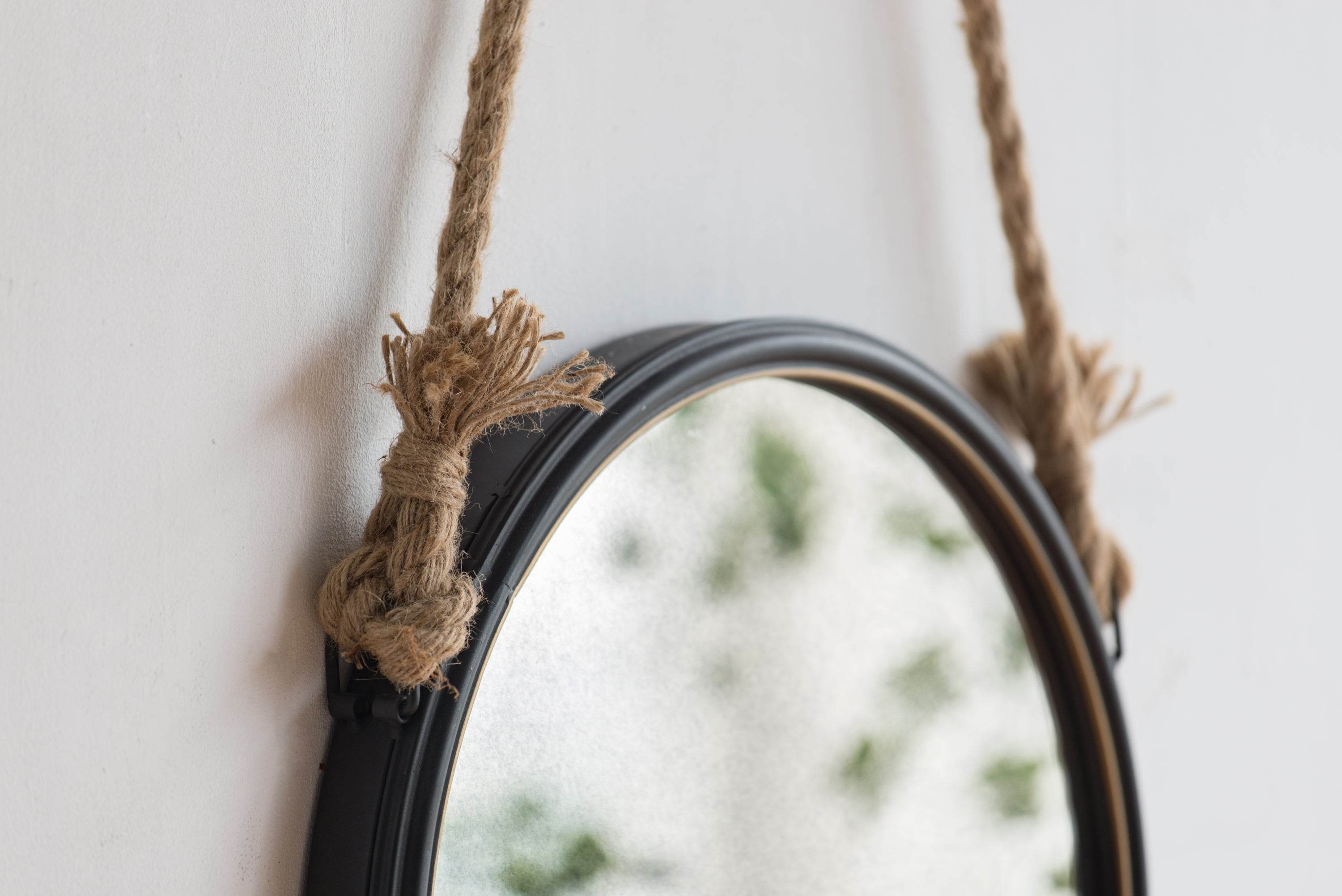 MLNshops Circle Mirror with Rope Strap for Bathroom