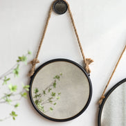 MLNshops Circle Mirror with Rope Strap for Bathroom