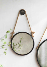 MLNshops Circle Mirror with Rope Strap for Bathroom
