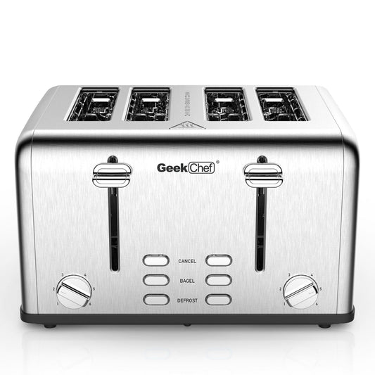 MLNshops Toaster 4 Slice, Geek Chef Stainless Steel Extra-Wide Slot Toaster MLNshops]