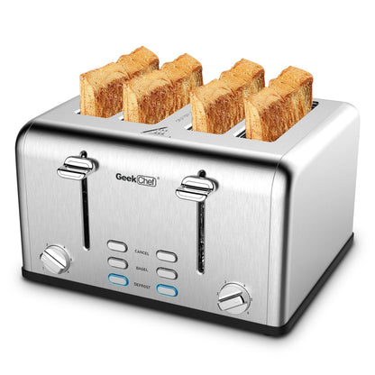 MLNshops Toaster 4 Slice, Geek Chef Stainless Steel Extra-Wide Slot Toaster MLNshops]