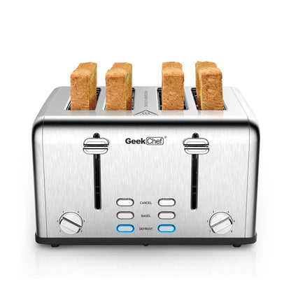 MLNshops Toaster 4 Slice, Geek Chef Stainless Steel Extra-Wide Slot Toaster MLNshops]