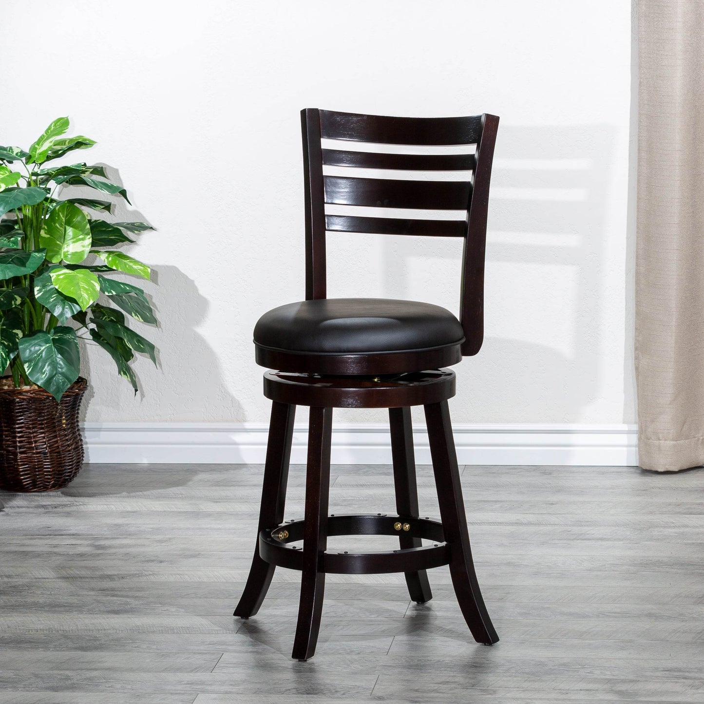 MLNshops Modern Bar Stool with Backrest and Swivel Seat