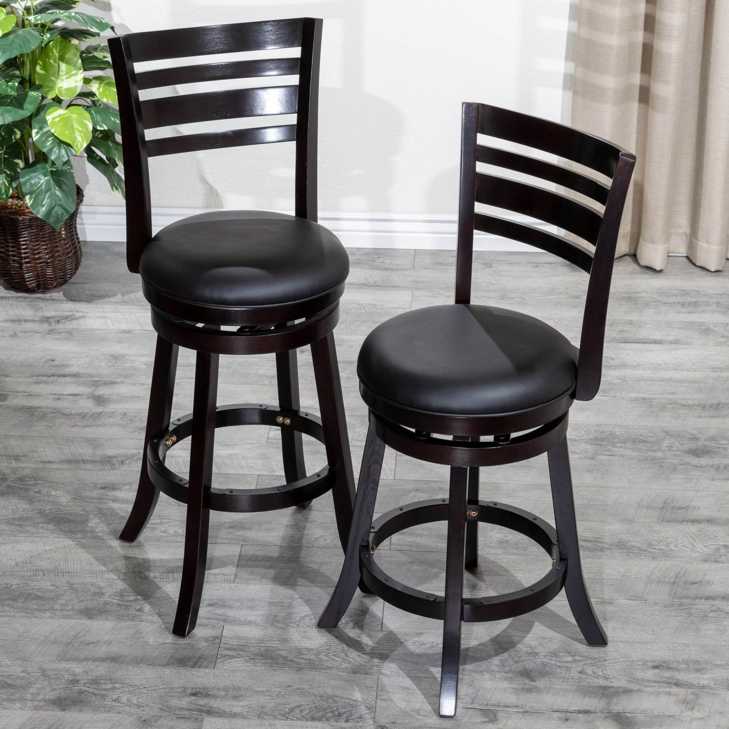 MLNshops Modern Bar Stool with Backrest and Swivel Seat
