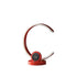 Red and white Bluetooth headset on a white background