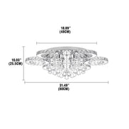 MLNshops Modern Crystal Ceiling Light - 90W 6 Rings Design