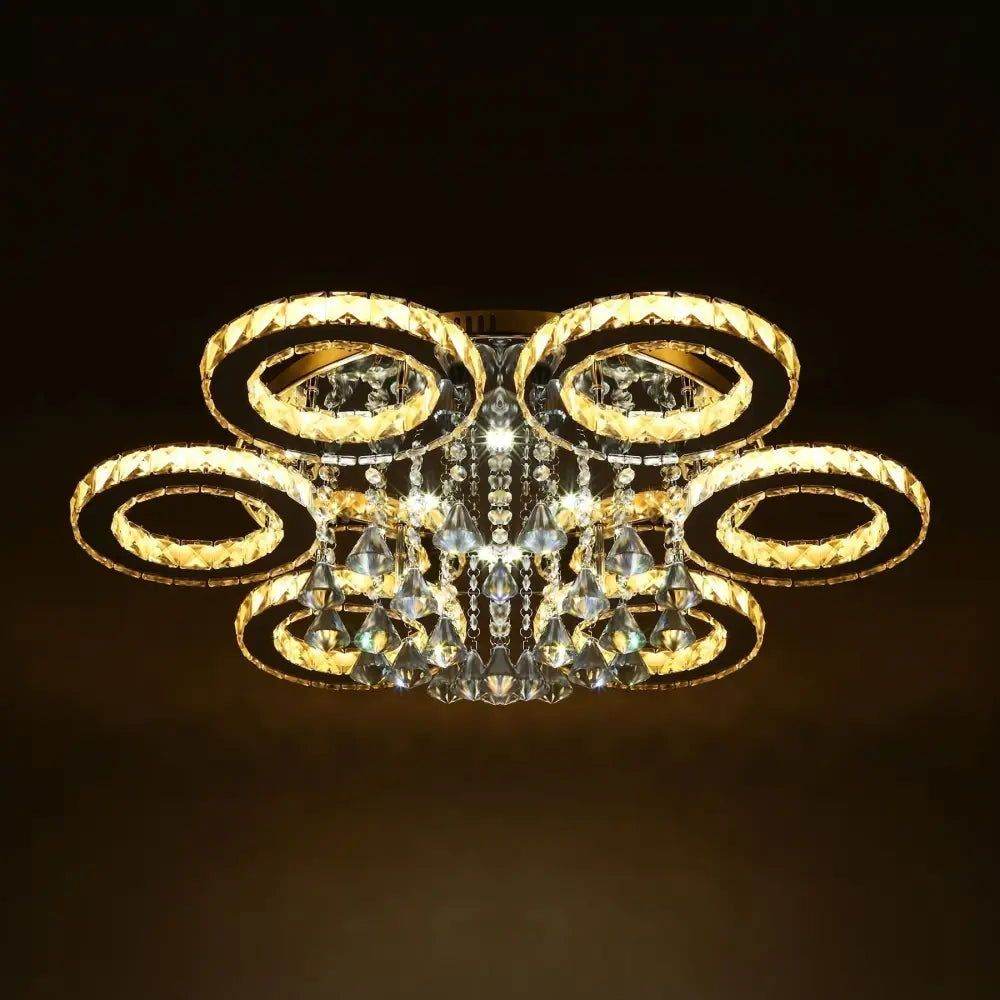 MLNshops Modern Crystal Ceiling Light - 90W 6 Rings Design - MLNshops