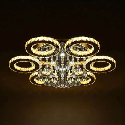 MLNshops Modern Crystal Ceiling Light - 90W 6 Rings Design - MLNshops