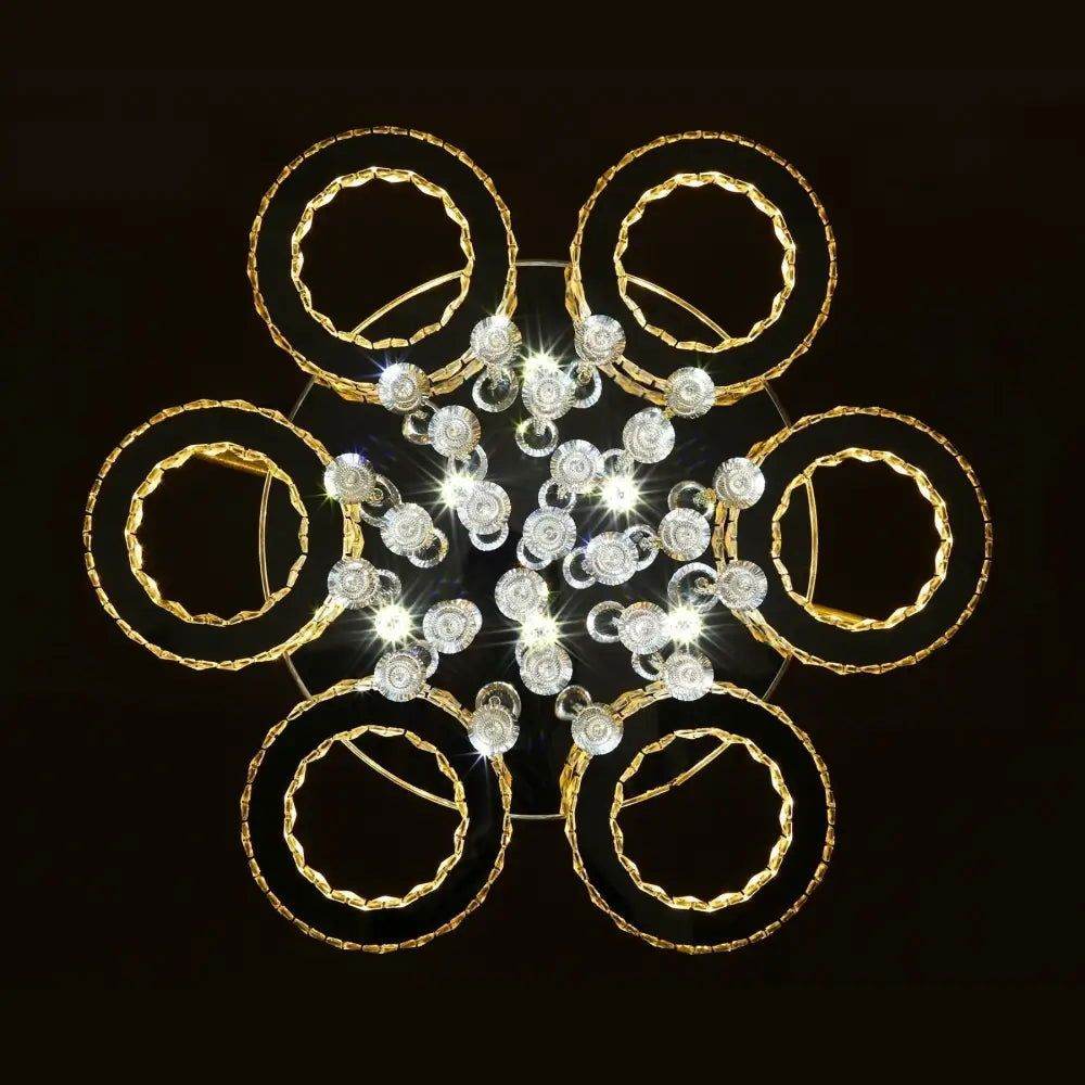 MLNshops Modern Crystal Ceiling Light - 90W 6 Rings Design - MLNshops