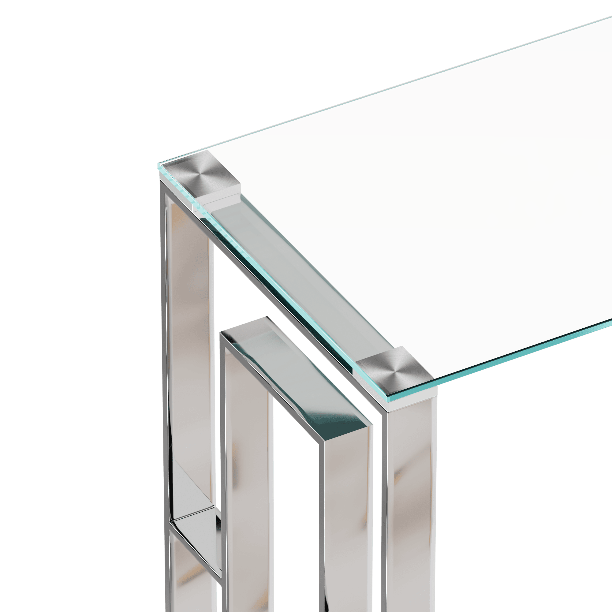 MLNshops Modern Glass Console Table with Chrome Frame