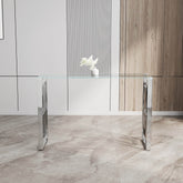 MLNshops Modern Glass Console Table with Chrome Frame