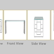 MLNshops Modern Glass Console Table with Chrome Frame