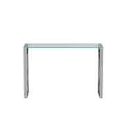 MLNshops Modern Glass Console Table with Chrome Frame