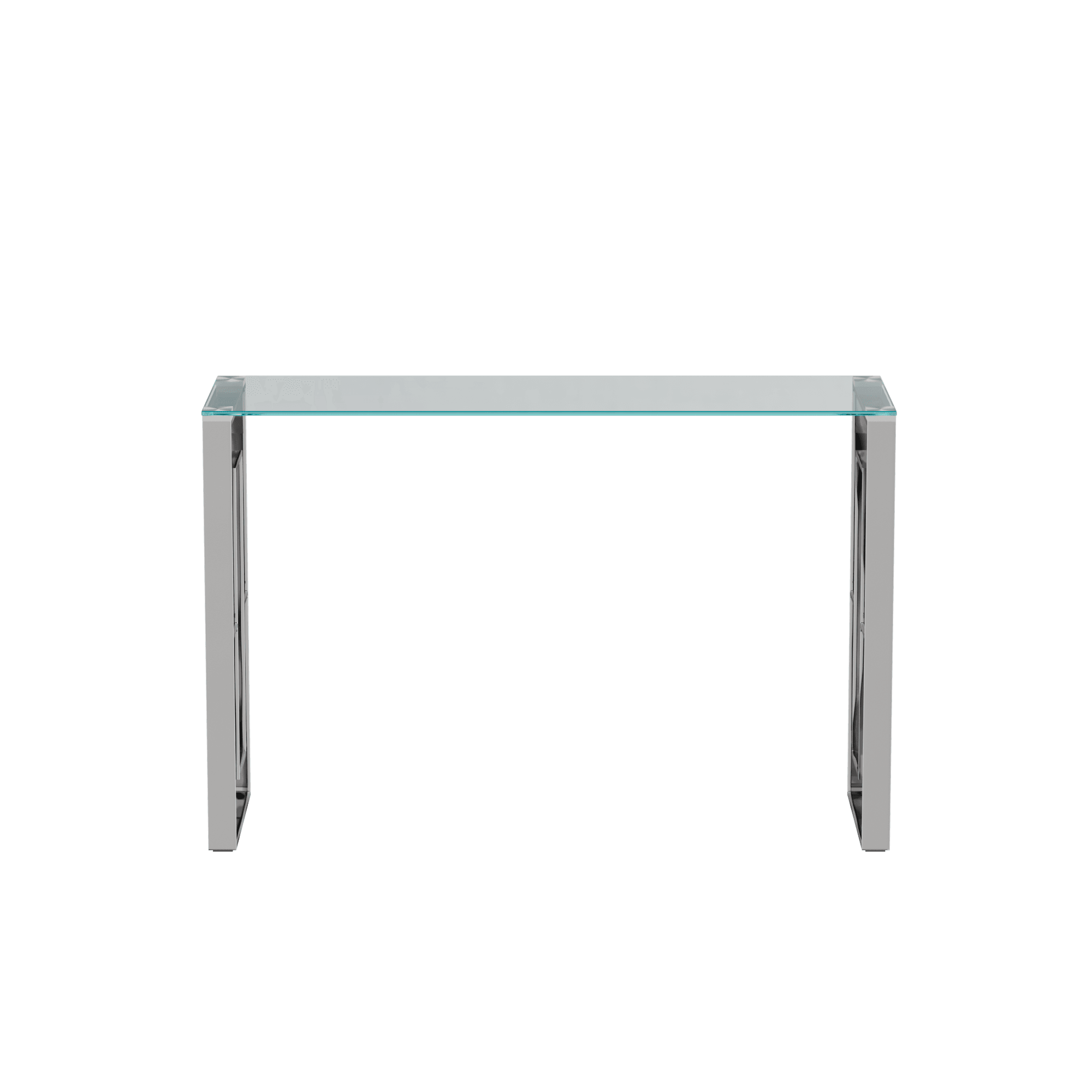 MLNshops Modern Glass Console Table with Chrome Frame