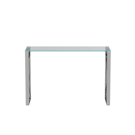 MLNshops Modern Glass Console Table with Chrome Frame